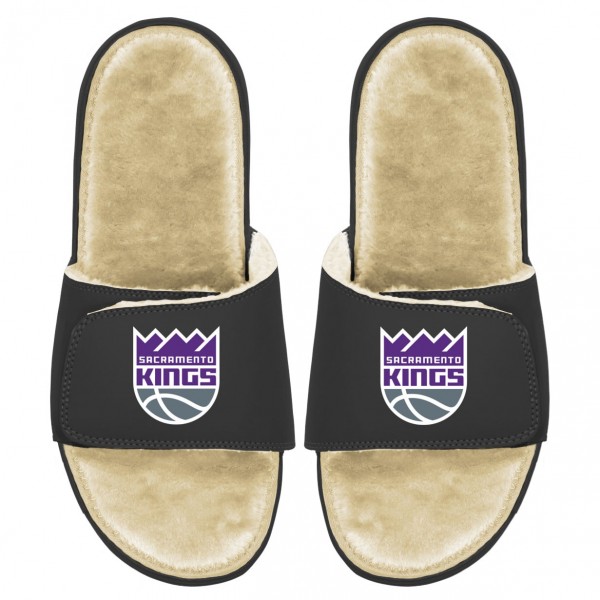 Шлепки Sacramento Kings ISlide Youth Faux Fur - Black/Tan
