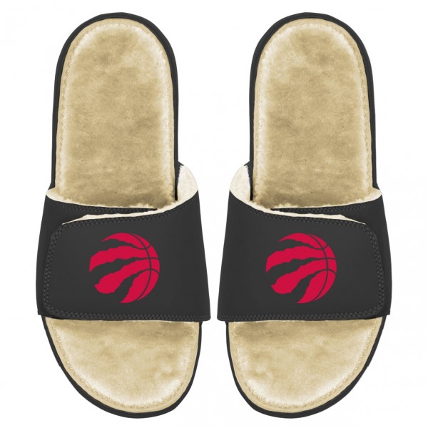 Детские шлепки Toronto Raptors ISlide Faux Fur - Black/Tan