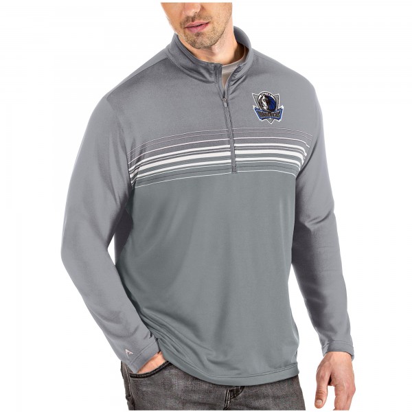 Толстовка на короткой молнии Dallas Mavericks Antigua Pace - Gray/Gray