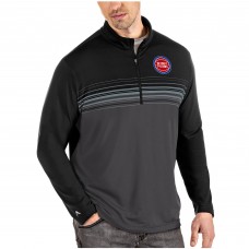 Толстовка на короткой молнии Detroit Pistons Antigua Pace - Black/Gray