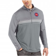 Толстовка на короткой молнии Detroit Pistons Antigua Pace - Gray/Gray