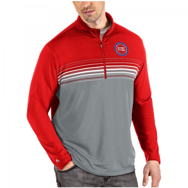 Толстовка на короткой молнии Detroit Pistons Antigua Pace - Red/Gray