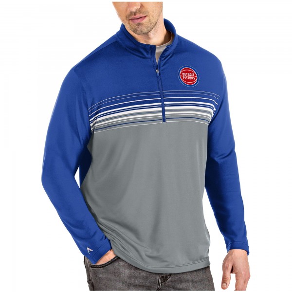 Толстовка на короткой молнии Detroit Pistons Antigua Pace - Blue/Gray