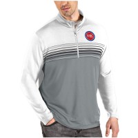 Толстовка на короткой молнии Detroit Pistons Antigua Pace - White/Gray