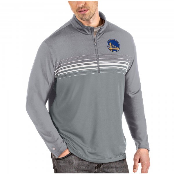 Толстовка на короткой молнии Golden State Warriors Antigua Pace - Gray/Gray
