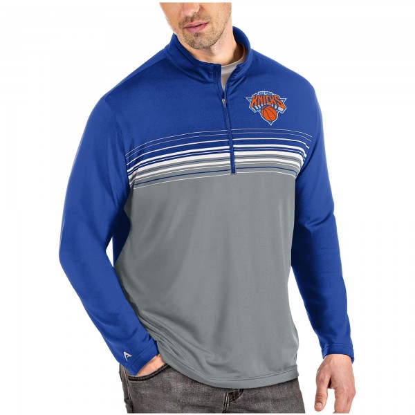 Толстовка на короткой молнии New York Knicks Antigua Pace - Blue/Gray