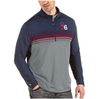Толстовка на короткой молнии Philadelphia 76ers Antigua Pace - Navy/Red