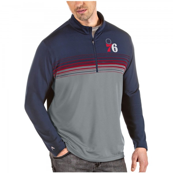 Толстовка на короткой молнии Philadelphia 76ers Antigua Pace - Navy/Red