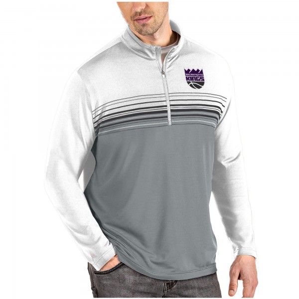 Толстовка на короткой молнии Sacramento Kings Antigua Pace - White/Gray