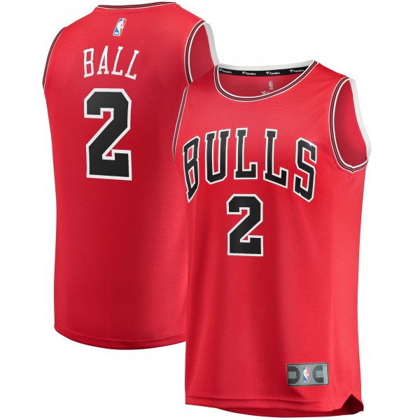 Подростковая Chicago Bulls Lonzo Ball Fanatics Red Fast Break Road Replica Jersey - Icon Edition