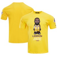 Футболка LeBron James Los Angeles Lakers Pro Standard #6 Caricature - Gold