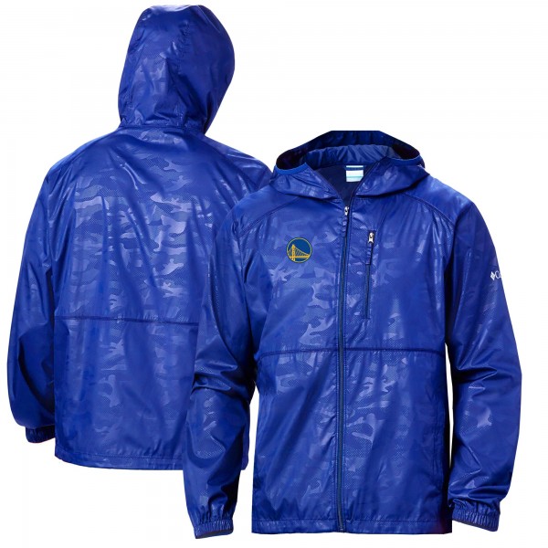 Golden State Warriors Columbia Royal Camo Flash Forward Full-Zip Windbreaker Jacket