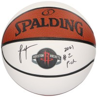 Баскетбольный мяч Jalen Green Houston Rockets Fanatics Authentic Autographed White Panel 2021 #2 Pick Inscription