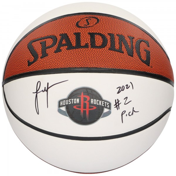 Баскетбольный мяч Jalen Green Houston Rockets Fanatics Authentic Autographed White Panel 2021 #2 Pick Inscription