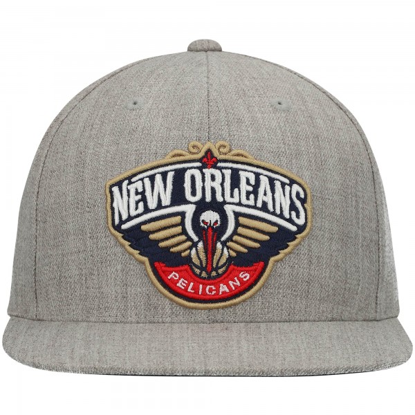 Бейсболка New Orleans Pelicans Mitchell & Ness Team - Heathered Gray - официальный мерч NBA