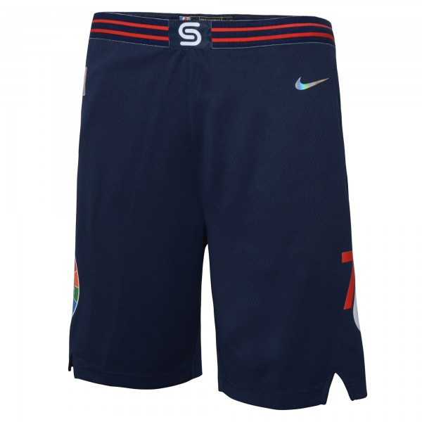 Детские шорты Philadelphia 76ers Nike 2021/22 City Edition Courtside Swingman - Navy - атрибутика NBA