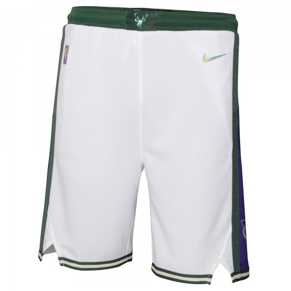 Детские шорты Milwaukee Bucks Nike 2021/22 City Edition Courtside Swingman - White - атрибутика NBA