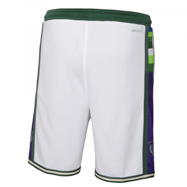 Детские шорты Milwaukee Bucks Nike 2021/22 City Edition Courtside Swingman - White - атрибутика NBA
