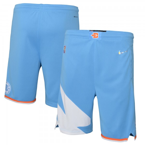 Детские шорты LA Clippers Nike 2021/22 City Edition Courtside Swingman - Light Blue - атрибутика NBA