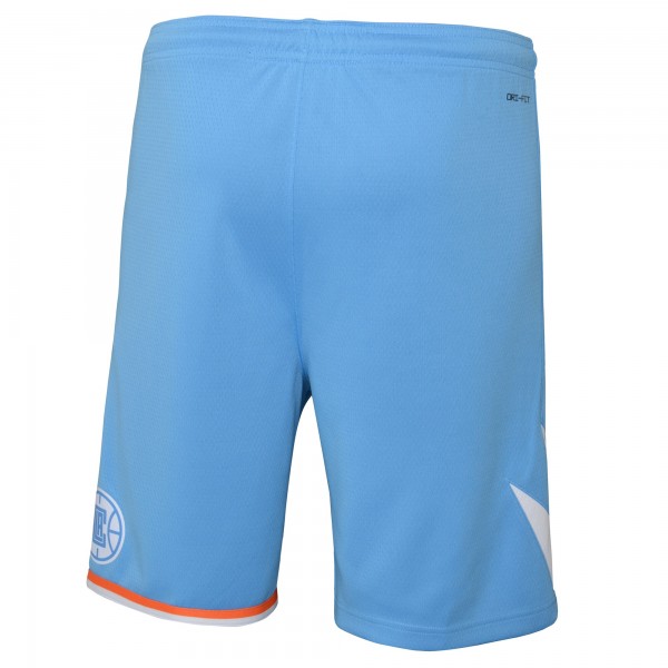 Детские шорты LA Clippers Nike 2021/22 City Edition Courtside Swingman - Light Blue - атрибутика NBA