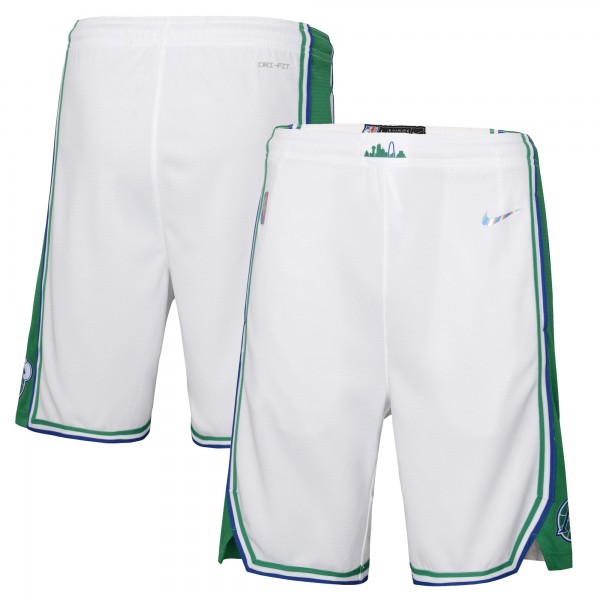 Детские шорты Dallas Mavericks Nike 2021/22 City Edition Courtside Swingman - White - атрибутика NBA