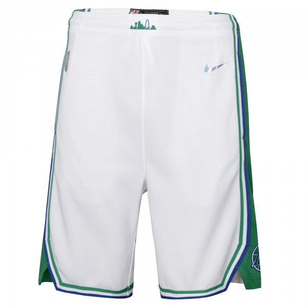 Детские шорты Dallas Mavericks Nike 2021/22 City Edition Courtside Swingman - White - атрибутика NBA