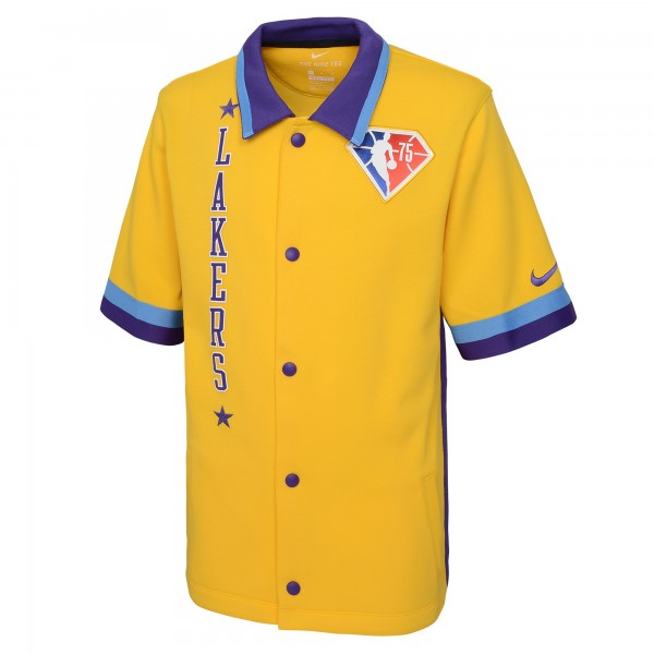 Детская кофта с коротким рукавом Los Angeles Lakers Nike 2021/22 City Edition Therma Flex - Gold
