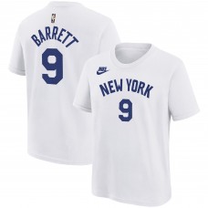 Детская футболка RJ Barrett New York Knicks Nike 2021/22 Classic Edition - White