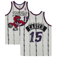 Autographed Toronto Raptors Vince Carter Fanatics Authentic White 1998 Mitchell & Ness Authentic Jersey