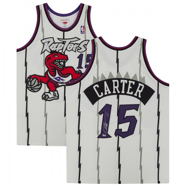 Autographed Toronto Raptors Vince Carter Fanatics Authentic White 1998 Mitchell & Ness Authentic Jersey