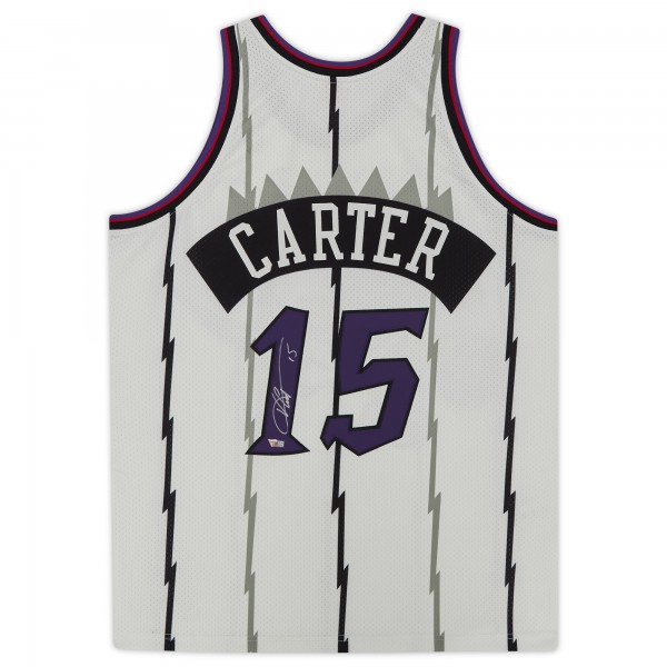 Autographed Toronto Raptors Vince Carter Fanatics Authentic White 1998 Mitchell & Ness Authentic Jersey