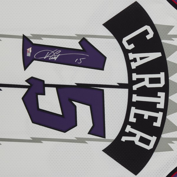 Autographed Toronto Raptors Vince Carter Fanatics Authentic White 1998 Mitchell & Ness Authentic Jersey