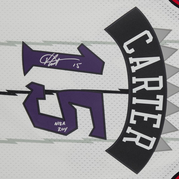 Autographed Toronto Raptors Vince Carter Fanatics Authentic White 1998 Mitchell & Ness Swingman Jersey