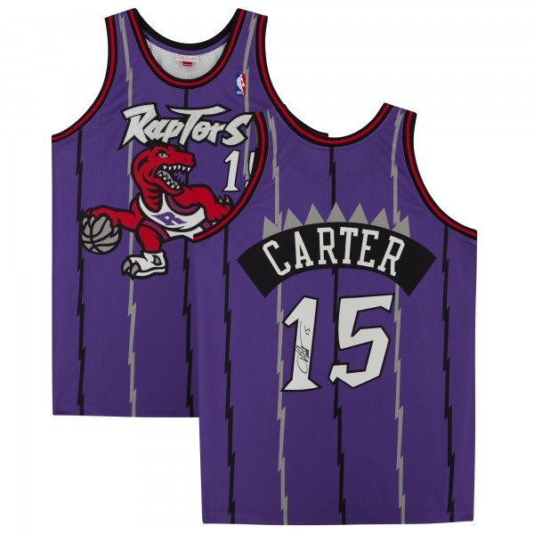 Autographed Toronto Raptors Vince Carter Fanatics Authentic Purple 1998 Mitchell & Ness Authentic Jersey