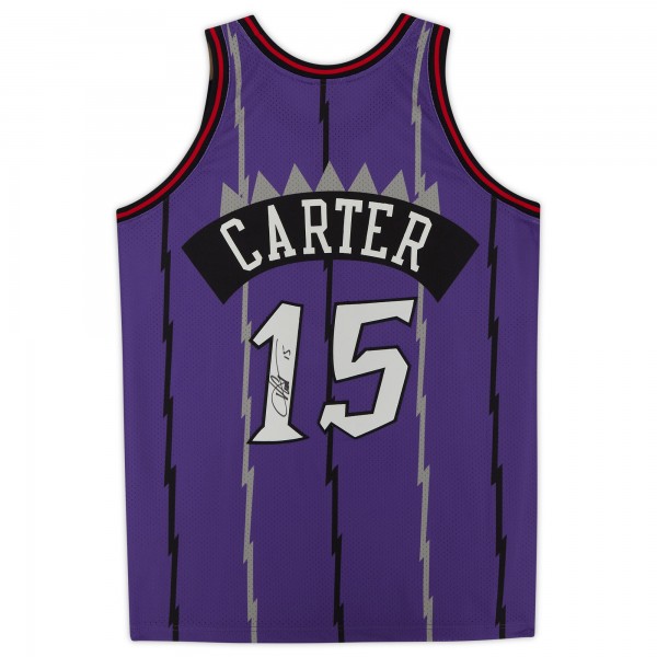 Autographed Toronto Raptors Vince Carter Fanatics Authentic Purple 1998 Mitchell & Ness Authentic Jersey