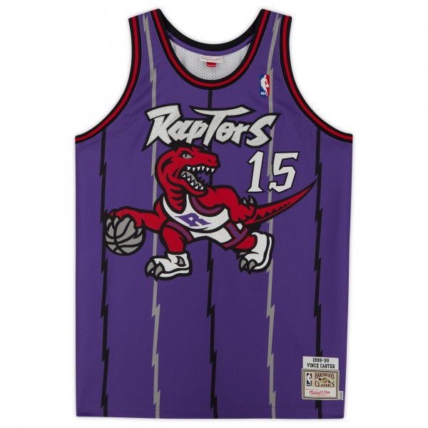 Autographed Toronto Raptors Vince Carter Fanatics Authentic Purple 1998 Mitchell & Ness Authentic Jersey