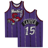 Autographed Toronto Raptors Vince Carter Fanatics Authentic Purple 1998 Mitchell & Ness Authentic Jersey with 98/99 NBA ROY Inscription
