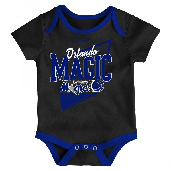 Малышам боди и шапочка Orlando Magic Mitchell & Ness Black/Blue Hardwood Classics