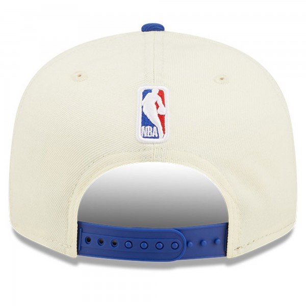 Бейсболка Philadelphia 76ers New Era 2022 NBA Draft 9FIFTY - Cream/Royal