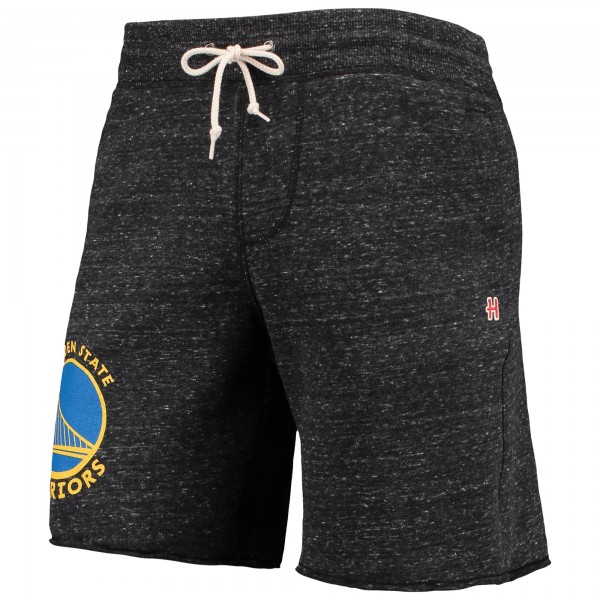 Golden State Warriors Homage Charcoal Primary Logo Tri-Blend Sweat Shorts
