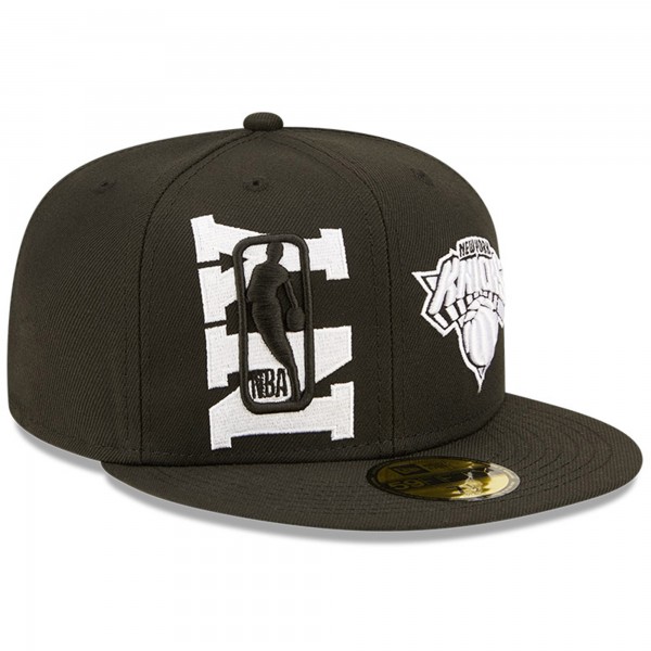 Бейсболка New York Knicks New Era 2022 NBA Draft 59FIFTY - Black/White