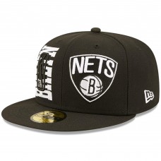 Бейсболка Brooklyn Nets New Era 2022 NBA Draft 59FIFTY - Black/White