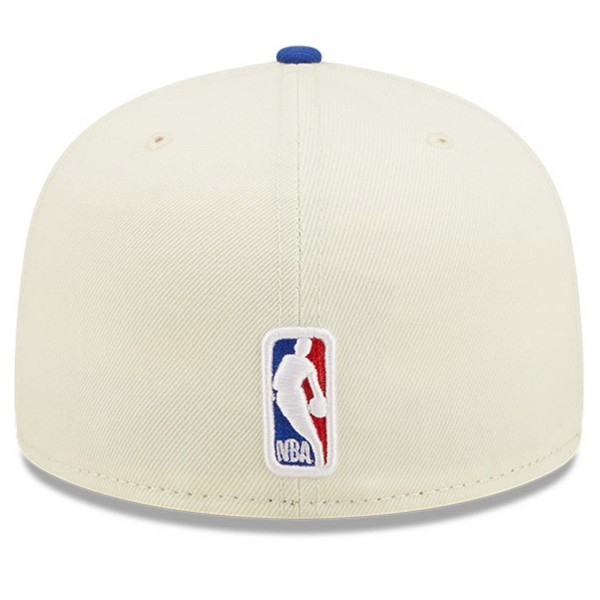 Бейсболка Philadelphia 76ers New Era 2022 NBA Draft 59FIFTY - Cream/Royal