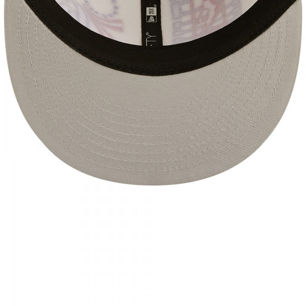 Бейсболка Philadelphia 76ers New Era 2022 NBA Draft 59FIFTY - Cream/Royal