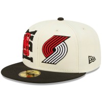 Бейсболка Portland Trail Blazers New Era 2022 NBA Draft 59FIFTY - Cream/Black