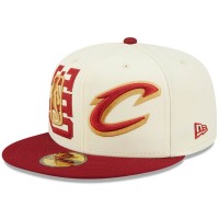 Бейсболка Cleveland Cavaliers New Era 2022 NBA Draft 59FIFTY - Cream/Wine