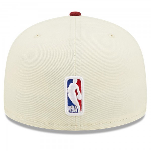 Бейсболка Cleveland Cavaliers New Era 2022 NBA Draft 59FIFTY - Cream/Wine