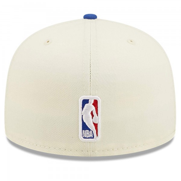 Бейсболка New York Knicks New Era 2022 NBA Draft 59FIFTY - Cream/Blue