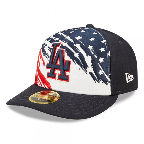 Бейсболка Los Angeles Dodgers New Era 2022 4th of July Low Profile 59FIFTY - Navy