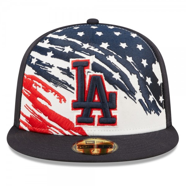 Бейсболка Los Angeles Dodgers New Era 2022 4th of July On-Field 59FIFTY - Navy